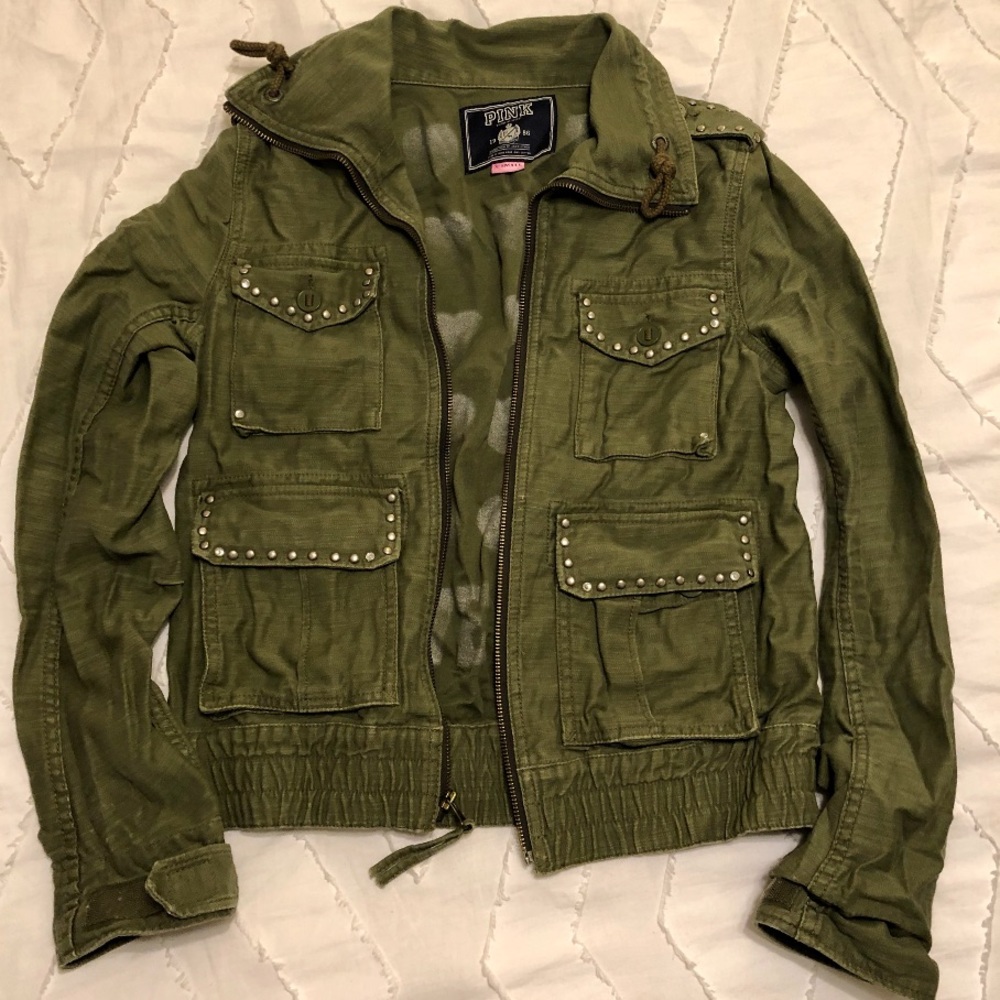 PINK Victoria’s Secret Jacket Army Bomber Military